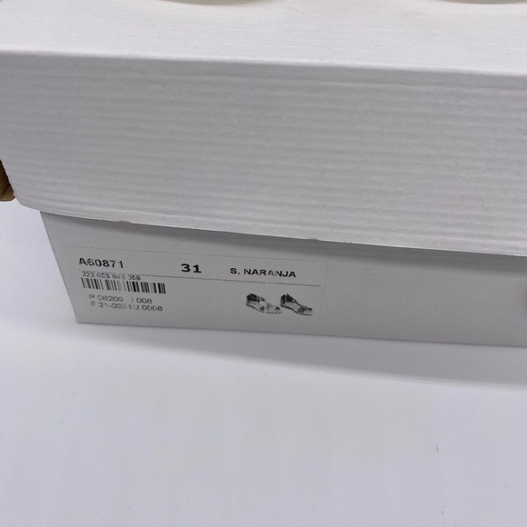 Little Girls Ankle Strap Orange Sandals Vegan Leather.Size 13 - Picture 4 of 5